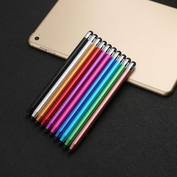 

cgjxsmuilticolor silicone dual tips capacitive stylus pen touch screen drawing pen for smart phone tablet pc capacitive pen new