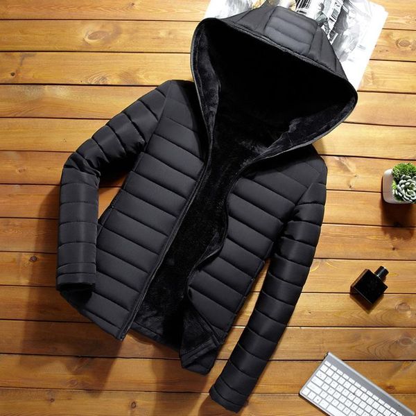 

men's down & parkas 2021 warm cotton windproof hood men winter jacket thicken outwear coat size#g4, Black