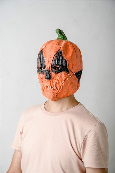 

2020 хэллоуин тыквы маски cosplay полный маски для лица конструкторы унисекс террор scary маска обложка фестиваль женщины мужчины латекс пар