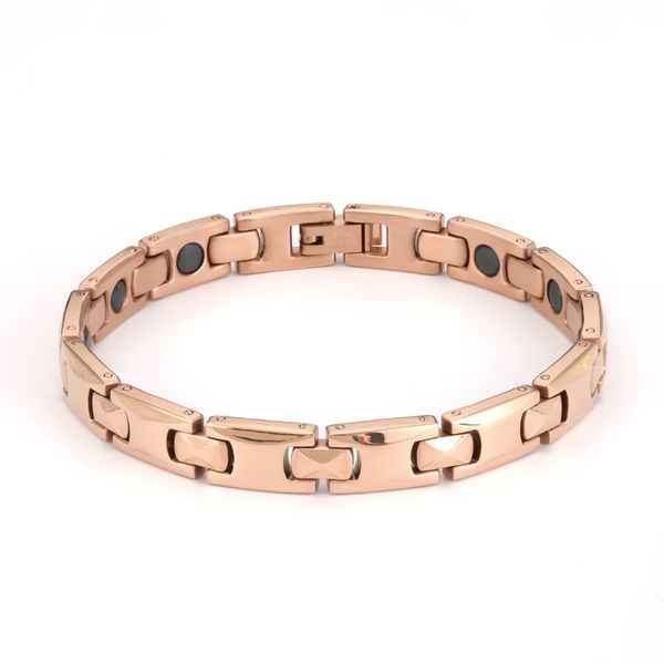 

classic pyramid charm bangles female girls lady jewelry tungsten design stainless steel magnetic bracelets for women, Black