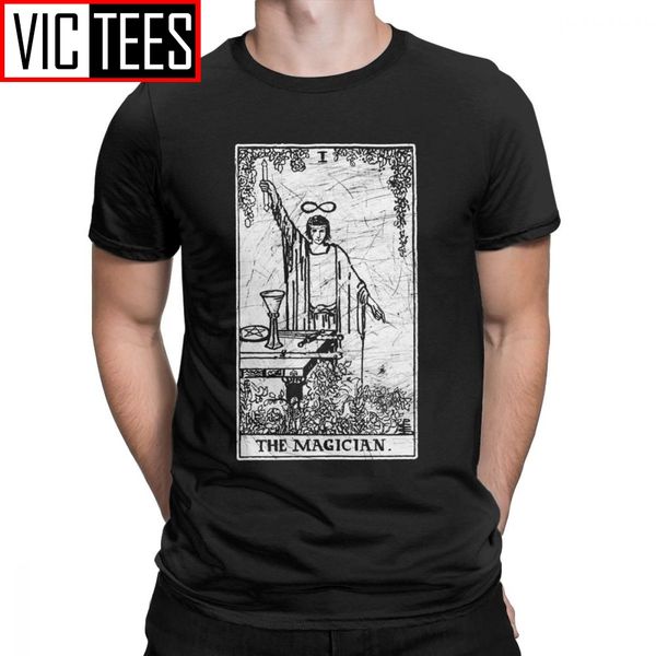 

the magician tarot card major arcana fortune telling occult t-shirt men novelty cotton tee shirt t shirts happy new year