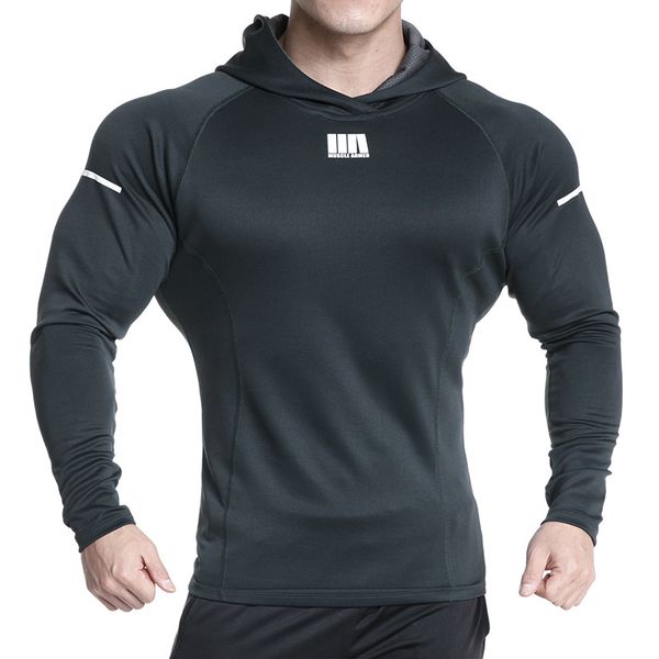 

mens fitness hoodies solid sport sweatshirt running jackets sportswear gym hoodies hooded pullovers men, Black;red