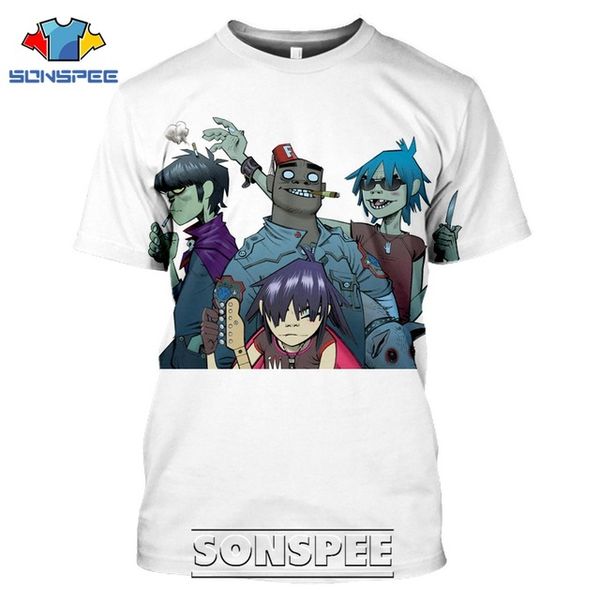 

men gorillaz popular cartoon 3d print shirts anime harajuku hentai men clothing