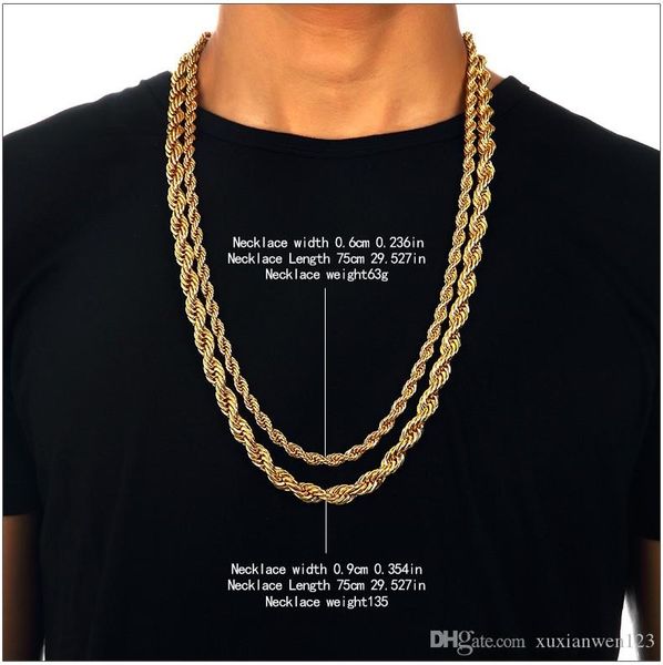 

6-9mm gold plated metal braid twist chain 29.5 inch for men/women stunning fashion cool jewelry, Silver