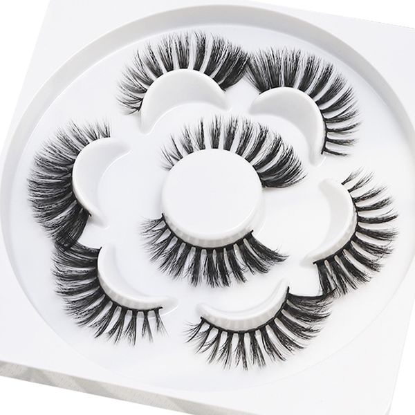 

hbzgtlad new 4 pairs 3d eyelashes thick cross natural false eyelashes for beauty makeup mink fake eye lashes extension