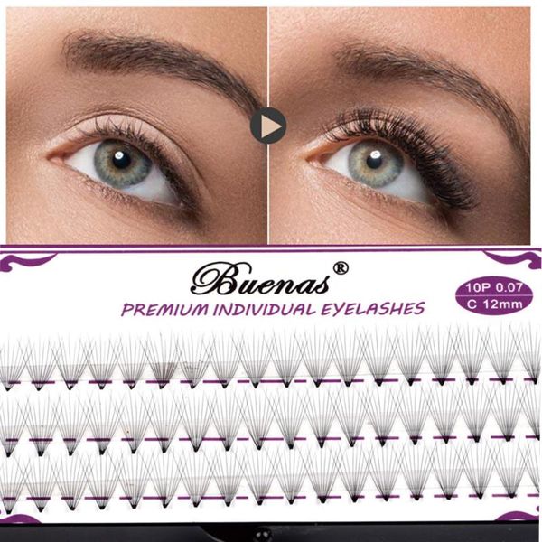 

60 bundles/set mink eyelash extension natural 3d russian volume faux eyelashes individual 0.07mm 10d cluster lashes makeup cilia