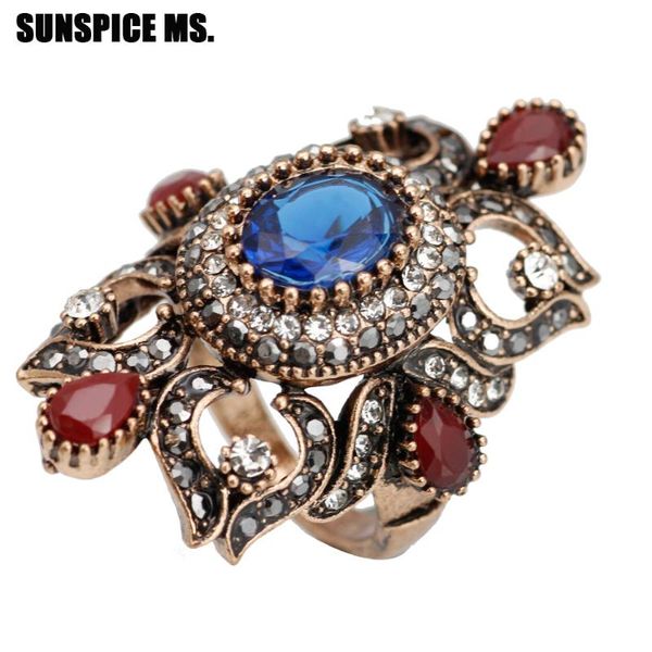 

vintage jewelry boho rings for women antique gold color bohemia ethnic wedding ring turkish anillos mujer 2020 wholesale, Golden;silver