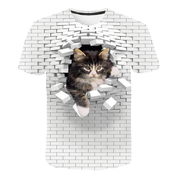 

3d cat wall print quality female 3d print shirts graphic humor aesthetic men clothing