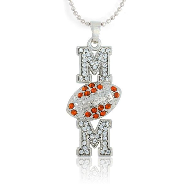 

rainxtar fashion alloy mom rugby football pendant necklaces boy sporty necklaces with ball chain fn063, Silver
