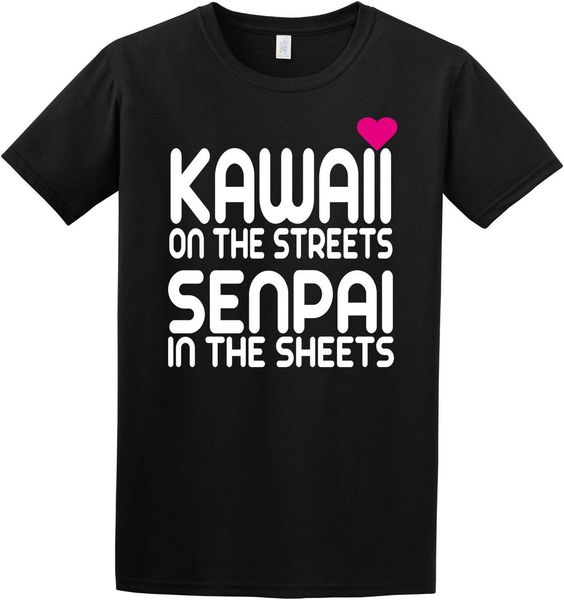 

kawaii on the streets, senpai in the sheets cute anime japanese inspired t-shirt 2019 new short sleeve men cotton custom t shirt
