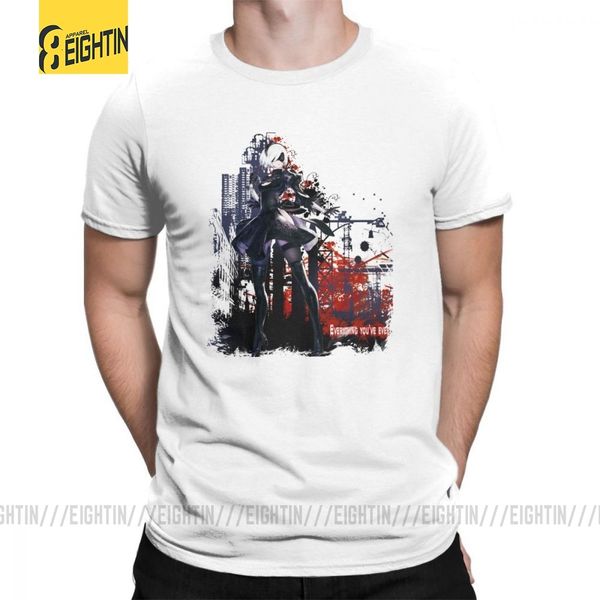 

nier automata t shirts action adventure game short sleeves male pure cotton amazing tees costume t-shirts large size stylish