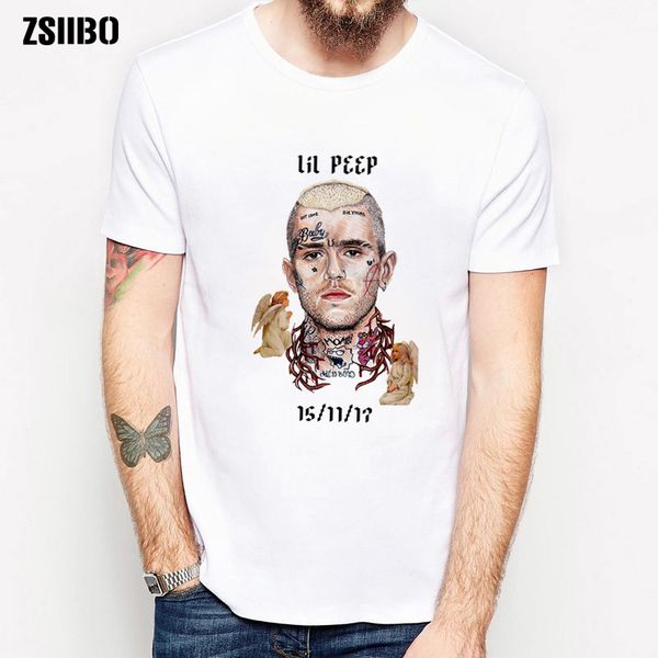 

zsiibo hip hop lil peep men's short sleeve t shirt printing hip hop clothing short sleeve t shirt tee hy1mc79