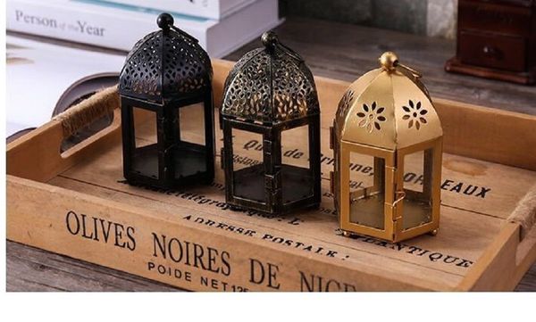 

2020 горячей продажи украшение творческий марокко железный ветер лампа свеча свадьба украшение цветное стекло подсвечник домохозяйство 003