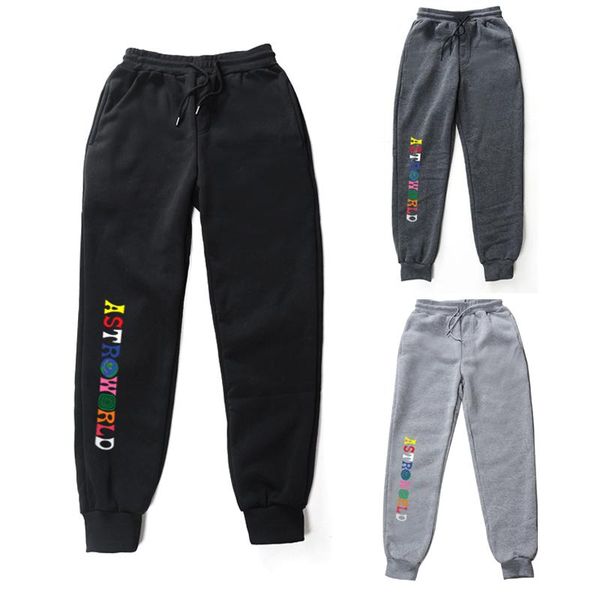 

new travis scoastroworld pants women men printing joggers streetwear men joggers sweatpants trousers, Black