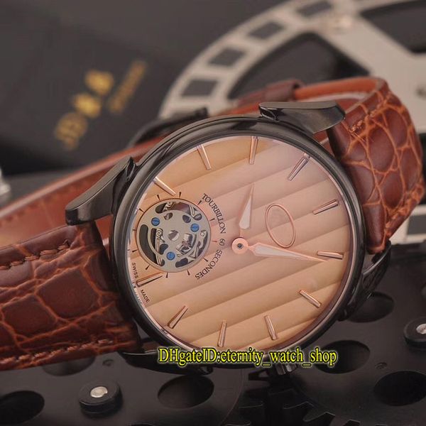 

luxury new tonda 1950 tourbillon pfh279-1000600-ha3141 maroon dial tourbillon automatic mens watch black case leather strap casual watches