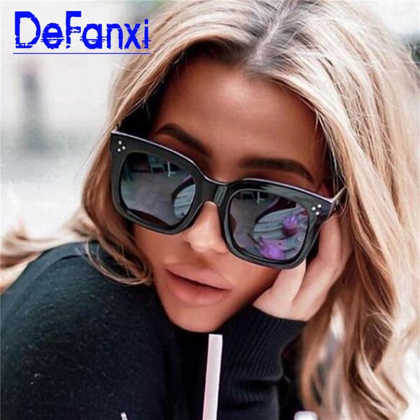 

black shades women rivet oversized square sunglasses classic tinted lenses sun glasses for ladies luxury designer eyewear uv400, White;black