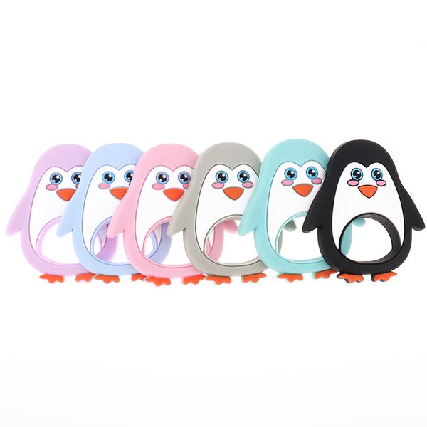 

cartoon penguin silicone baby animal teether food grade chewing baby teething pendant necklace accessories baby care gift