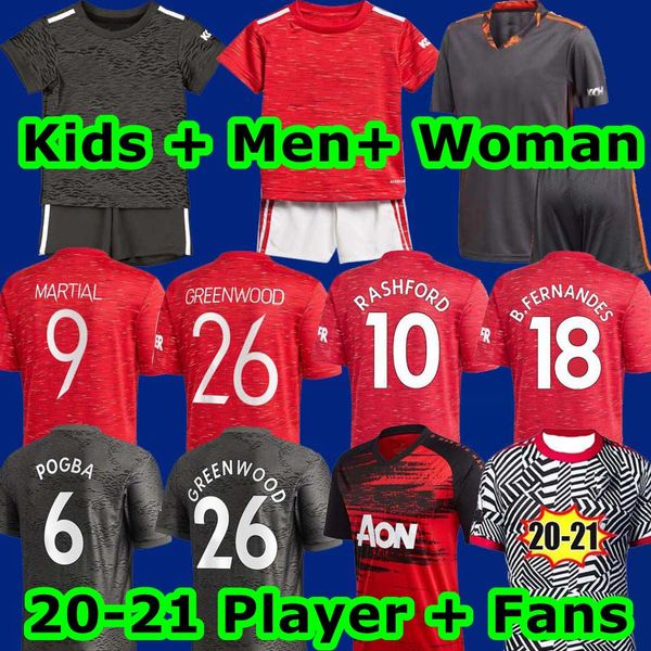 

men+kids 2020 2021 woman greenwood rashford soccer jerseys manchester bruno fernandes united utd man goakeeper football shirt training wear