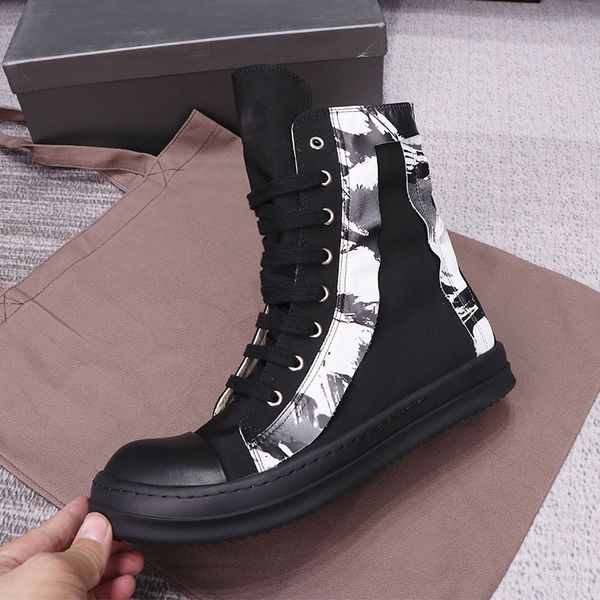

high-men's new list trend couple thick-soled milk fragrant-soled shoes skirt sports and leisure all-match short women's boots, Black