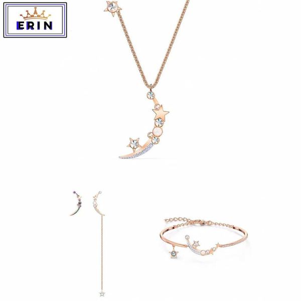 

swa new star night design inspiration moon lady necklace, Silver