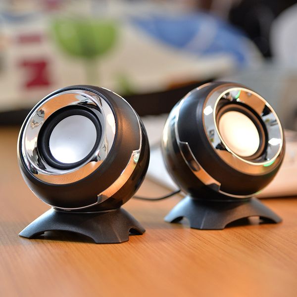 

computer speakers bass horns for lapdeskphone usb aux audio multimedia wired mini round loudspeaker 6w powerful speakers