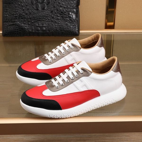 

2020 h1 fashion trend mens designer shoes leather luxury breathable comfortable outdoor shoes lace-up casual hiker shoes mens sneakers, Black