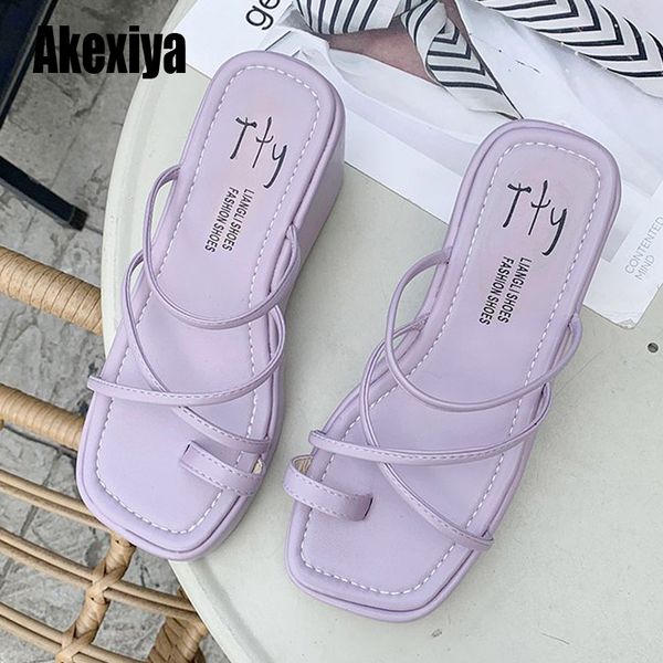 

women wedge slippers pumps thin band combination high heel ladies black wedding party platform shoes wedges women slippers s669