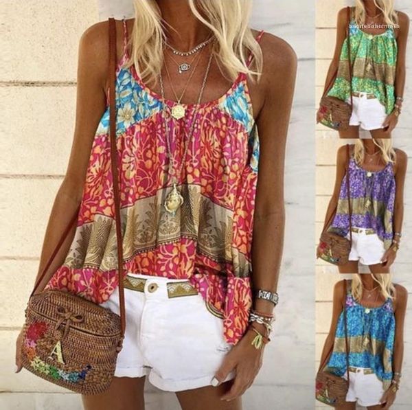 

plus size multi color camisoles female clothing loose womens designer printed tanks fit sleeveless crew neck, Black;white