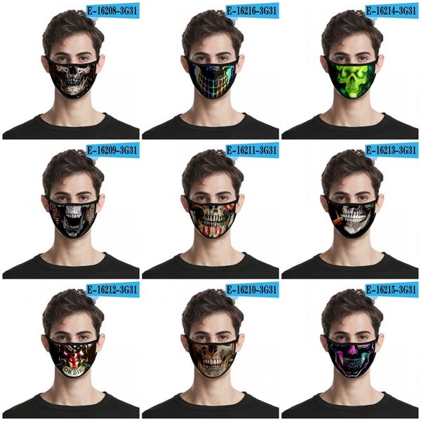 

windbreak cloth face masks dustproof mascarilla reuseable respirator dustproof ice silk texture 3d personality skull fashion 2 2fdg d2