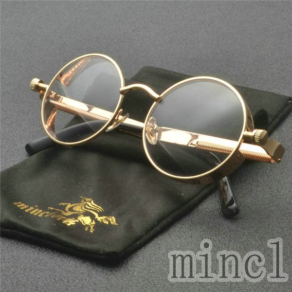 

sunglasses mincl vintage men women punk style round metal frame colorful lens sun glasses fashion transparent man eyewear nx, White;black