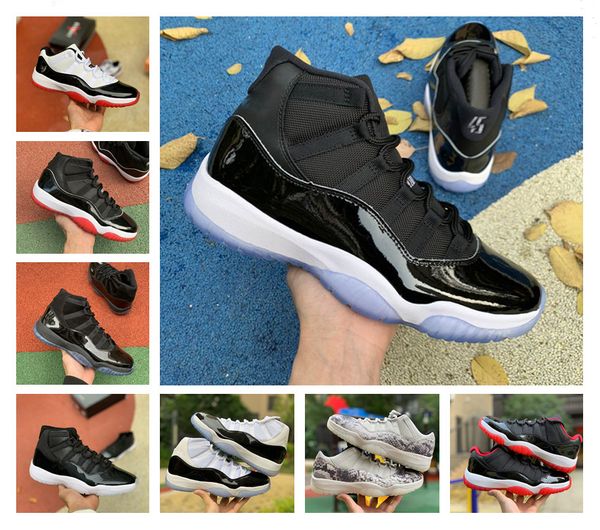 

wholesale mens 11 basketball shoes 11s jumpman bred concord 45 space jam cap and gown men designer sneakers gamma blue low women trainer, Black