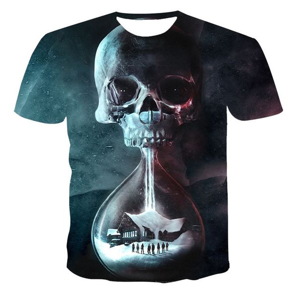 

summer men skull breathable avatar printing 3d print shirts anime horror funny men clothing