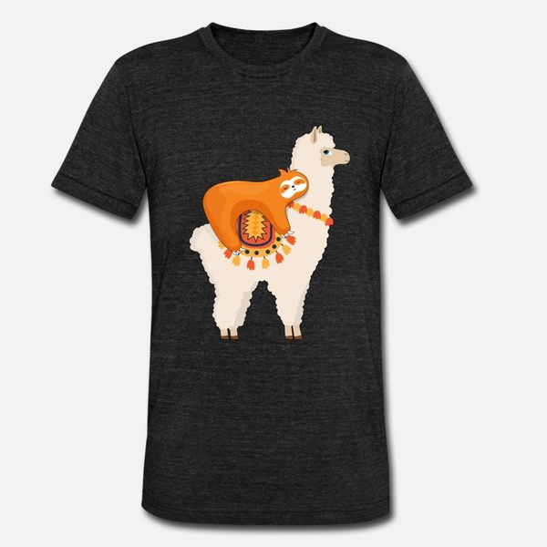

sloth riding llama funny t shirt men customize short sleeve crew neck standard graphic comfortable summer style formal shirt