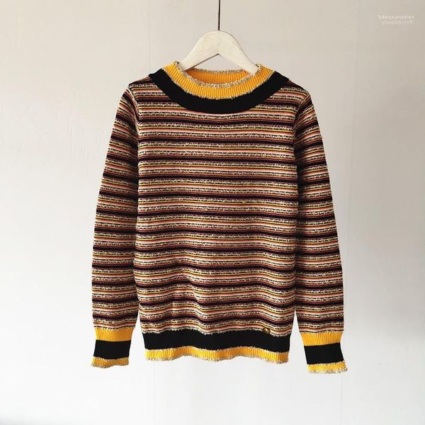 

золотые линии женских свитера обшитых панелей вскользь тонкие женских свитера женщины одежды женской красочного полосатого дизайнер свитер м, White;black