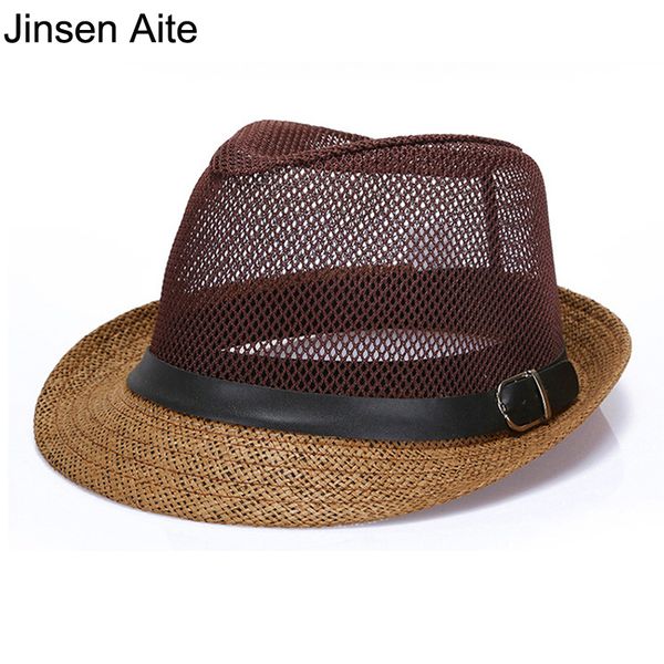 

korean style summer wide brim sun hats women men jazz caps panama fedoras beach visor hat straw cap brief solid 1855, Blue;gray