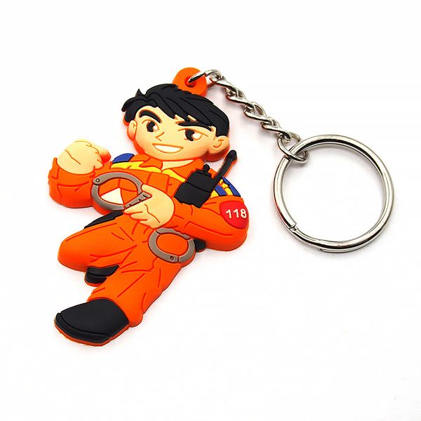 

пользовательский дизайн мягкого пвх резинового ключ патча брелок кольца, Silver