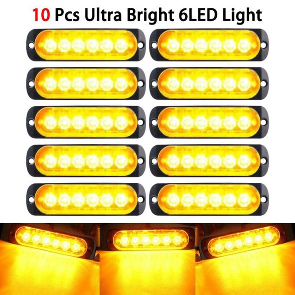 

car truck emergency beacon warning hazard flash strobe light car vehicle truck hazard strobe light 18w amber 6 led