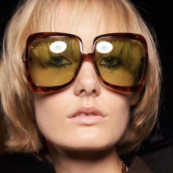 

fashion women new brand glasses sunglasses square uv400 oversized designer leopard sun 2020 female brown qpeclou pdbkl, White;black
