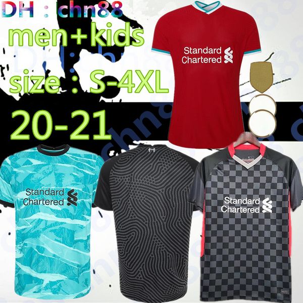 

size:s-4xlthai 20 21 home away 3rd red black green soccer jersey 2020 2021 men + kids football shirt, Black;yellow