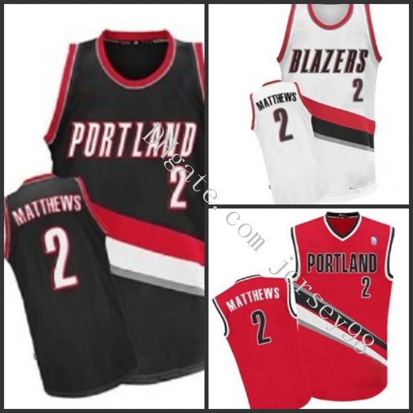 

портленд trail blazers men # 2 мэттьюз nba black swingman джерси