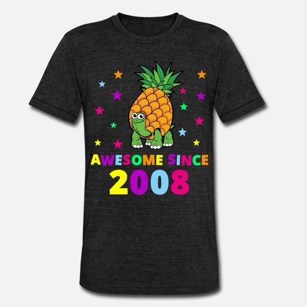 

11th birthday pineapple turtle awesome 2008 gift t shirt men personalized cotton s-xxxl novelty basic spring autumn standard shirt