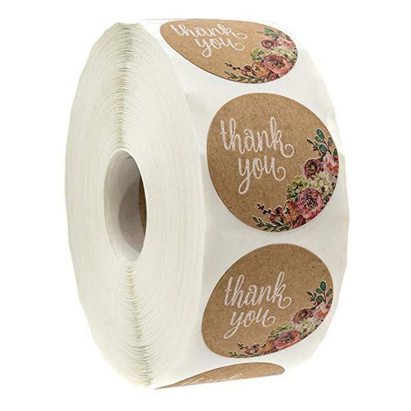 

500pcs/roll diy decorative sticker paper gift wrapping thank you floral