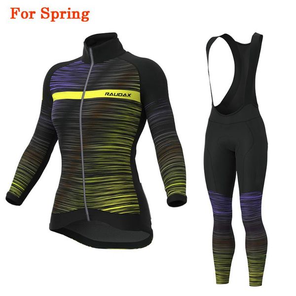 

women pro team long sleeve cycle jersey set lady cycling clothing new spring autumn clothes triathlon breathable bike uniform, Black;blue
