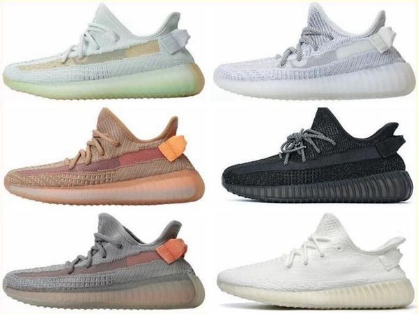 

new kanye west static black refective v2 running shoes israfil cinder desert sage earth tail light zebra womens mens trainers sneakers 36-47