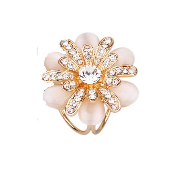 

2020 new crystal diamond opal exquisite three-ring silk scarf buckle silk scarf three-ring scarf clip, Silver