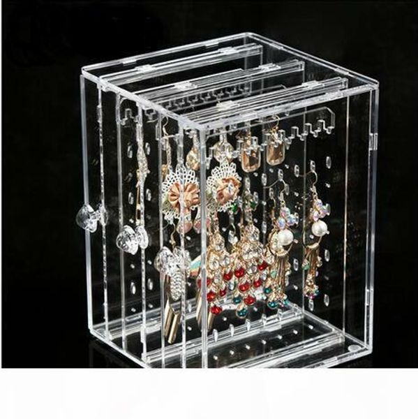 

new acrylic jewelry display holds up 135 pairs of earrings earring holder and jewelry organizer earring organizer stand, Black;white