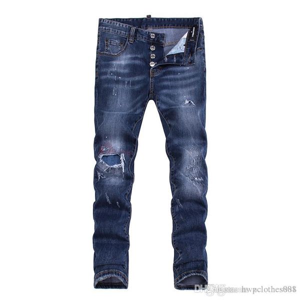 

2020 mens designer jeans new summer fashion designer mens ripped biker casual pants hip hop luxury pants skinny jeans, Blue