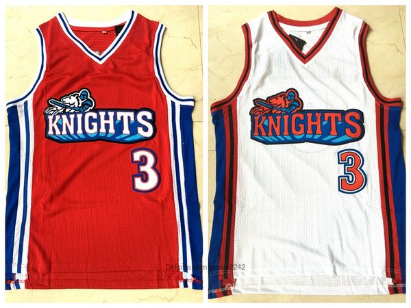 

shipping from us # men's jersey #3 la knights movie college basketball jerseys white red all stiched size s-2xl ing, Black;red