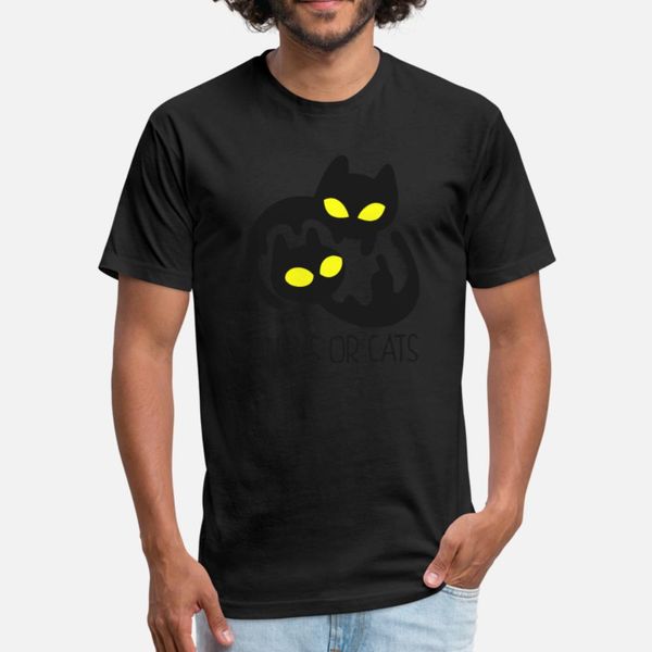

funny aliens or cats t shirt men print short sleeve size s-3xl cool interesting humor summer slim shirt