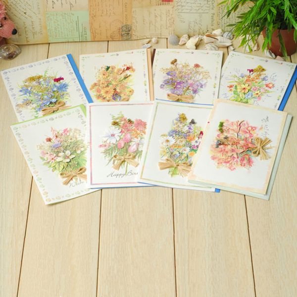 

greeting cards 3d half fold birthday card colorful flowers postcard party holiday with diamond wedding invitations thank you
